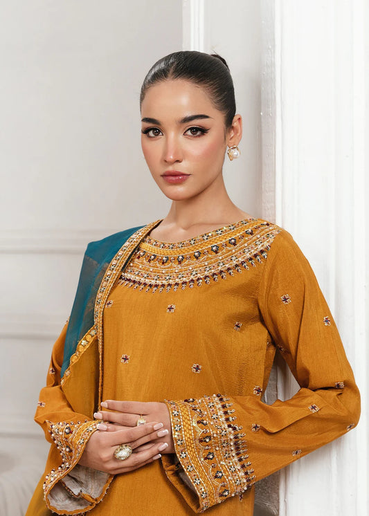 Mustard Raw Silk Farshi Shalwar Suit