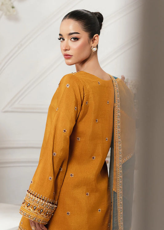 Mustard Raw Silk Farshi Shalwar Suit