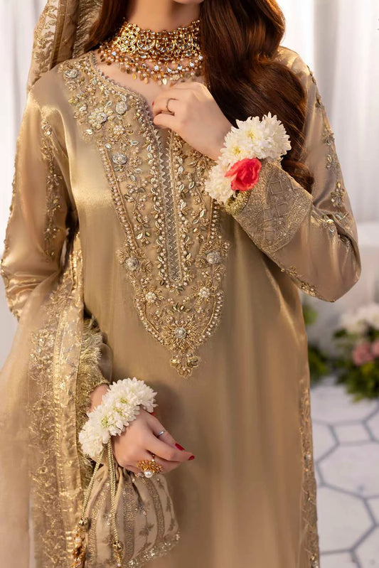Gold Pure Maysuri Hand Embellished Flared Gharara