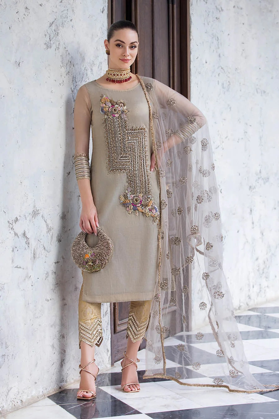 Hand Embroidered Maysuri Cotton Suit