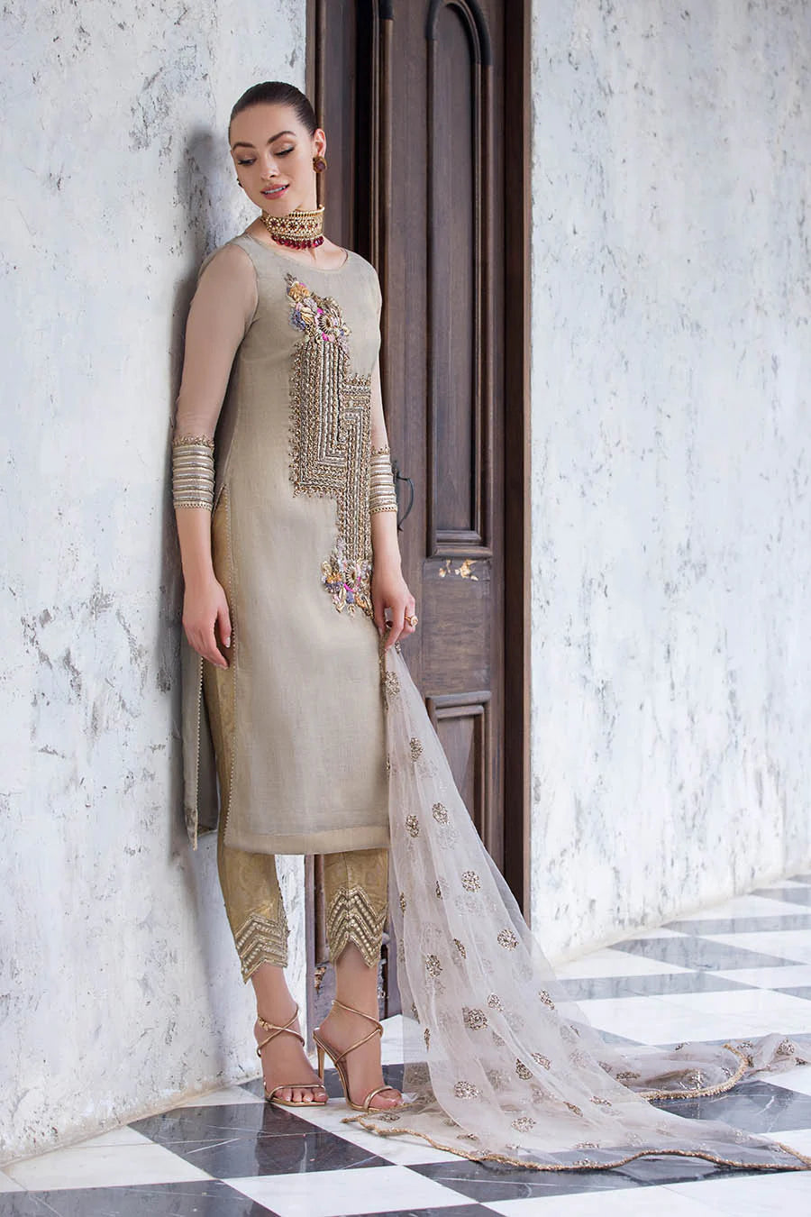 Hand Embroidered Maysuri Cotton Suit
