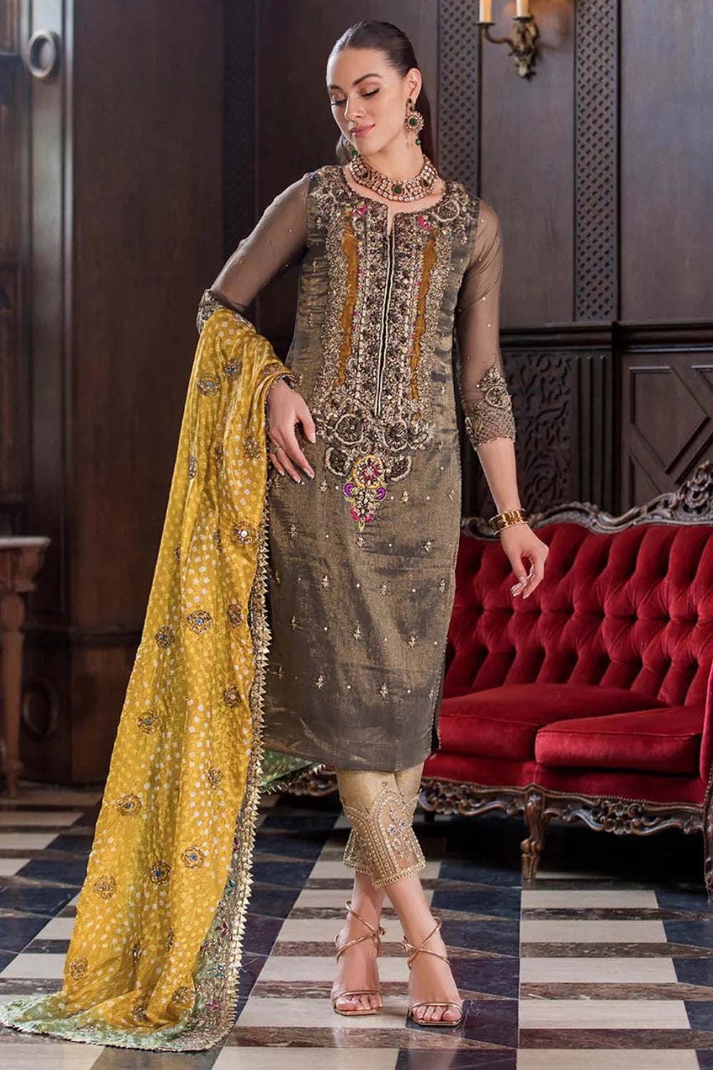 Hand Embroidered Resham Maysuri Suit