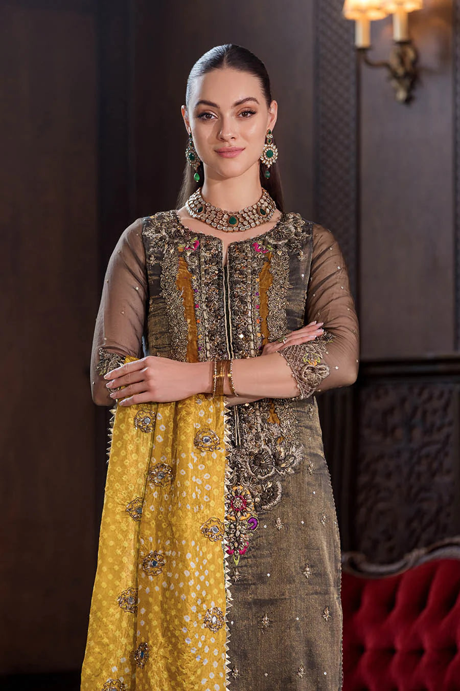 Hand Embroidered Resham Maysuri Suit