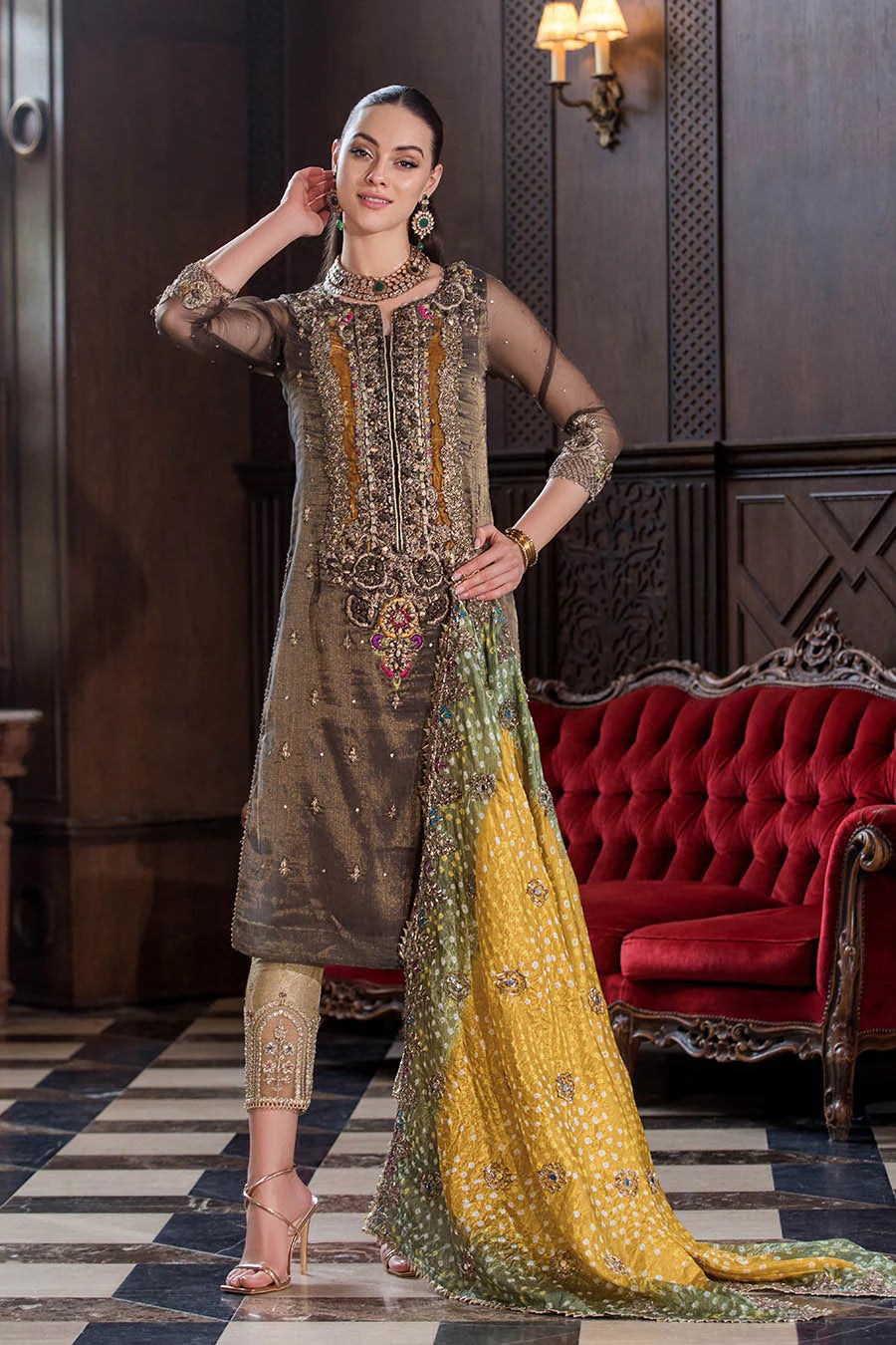 Hand Embroidered Resham Maysuri Suit