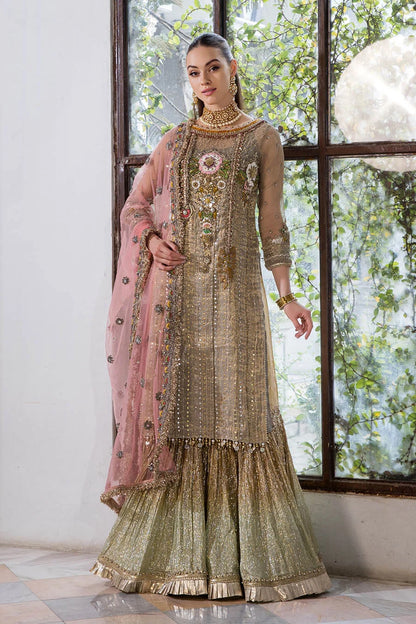 Hand Embroidered Pure Maysuri Sharara
