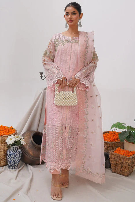 Pastel Pink Embellished Suit with Cutwork Details