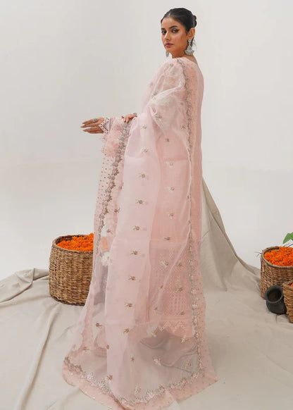 Pastel Pink Embellished Suit with Cutwork Details