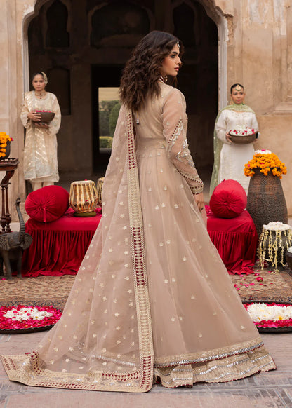 Beige Heavy Embellished A-Line Maxi