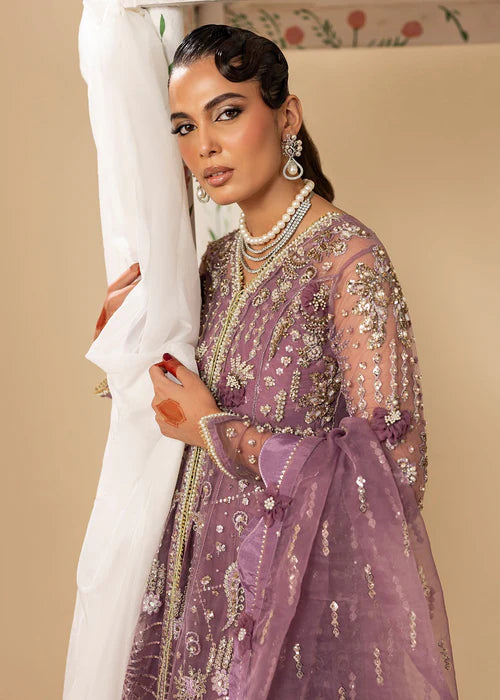 Purple Hand Embellished Elegant Maxi