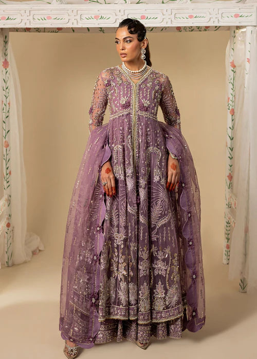 Purple Hand Embellished Elegant Maxi