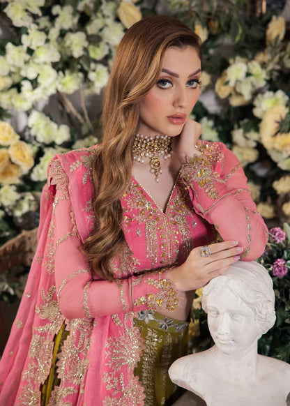 Hand Embellished Pastel Pink & Green Lehenga Choli