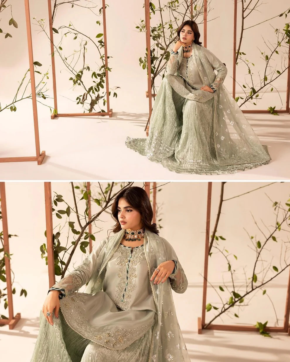 Embellished Crushed Silk Sharara