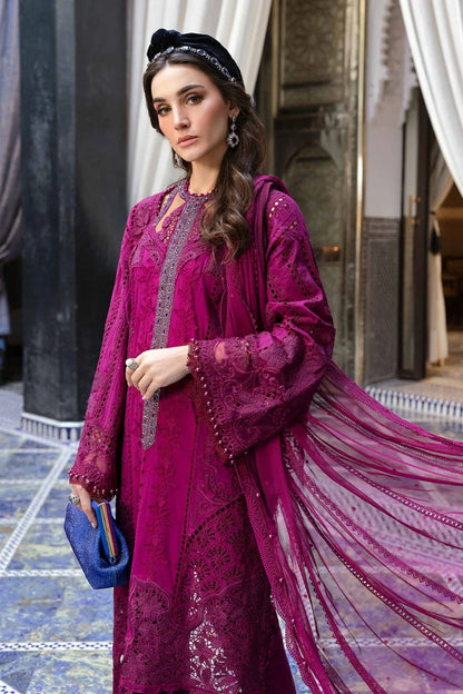 Magenta Heavy Chikankari Embroidered Lawn Suit