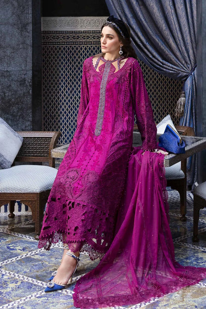 Magenta Heavy Chikankari Embroidered Lawn Suit