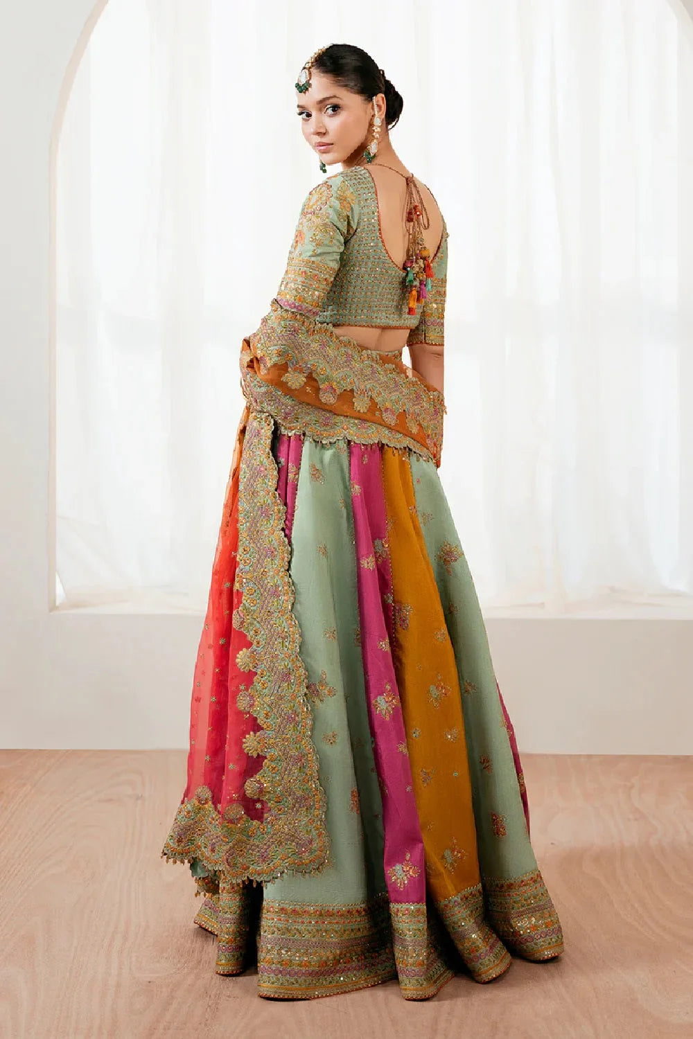 Multicolor Silk Lehenga Choli / Anarkali Maxi