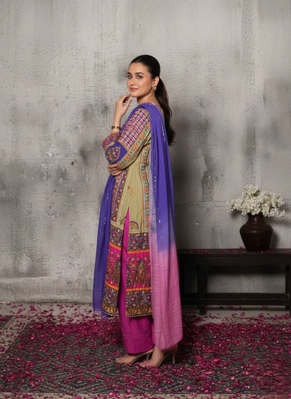 Handmade Multicolor Designer Silk Suit
