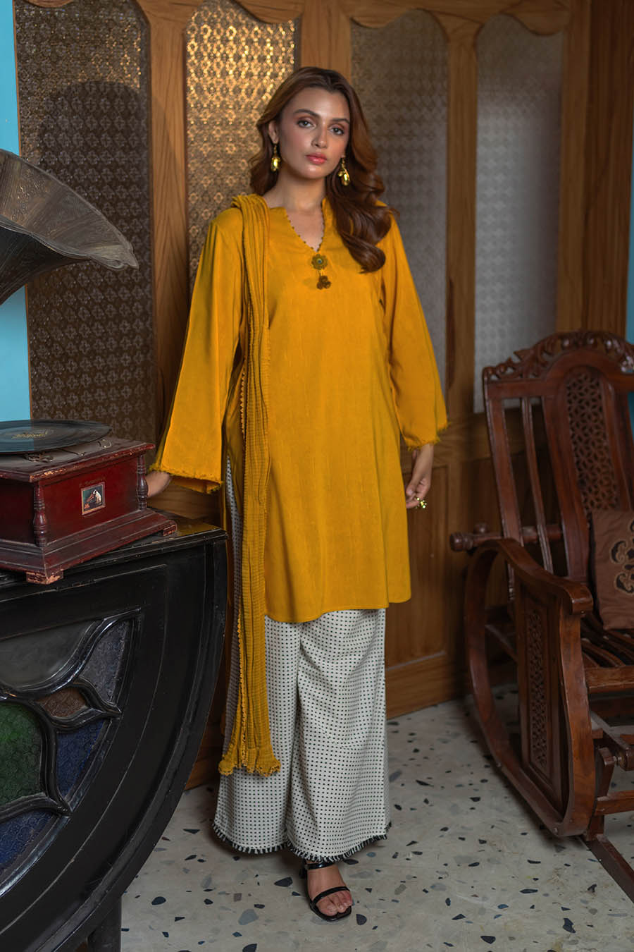 Readymade Pure Karandi Kurta Set with Dupatta