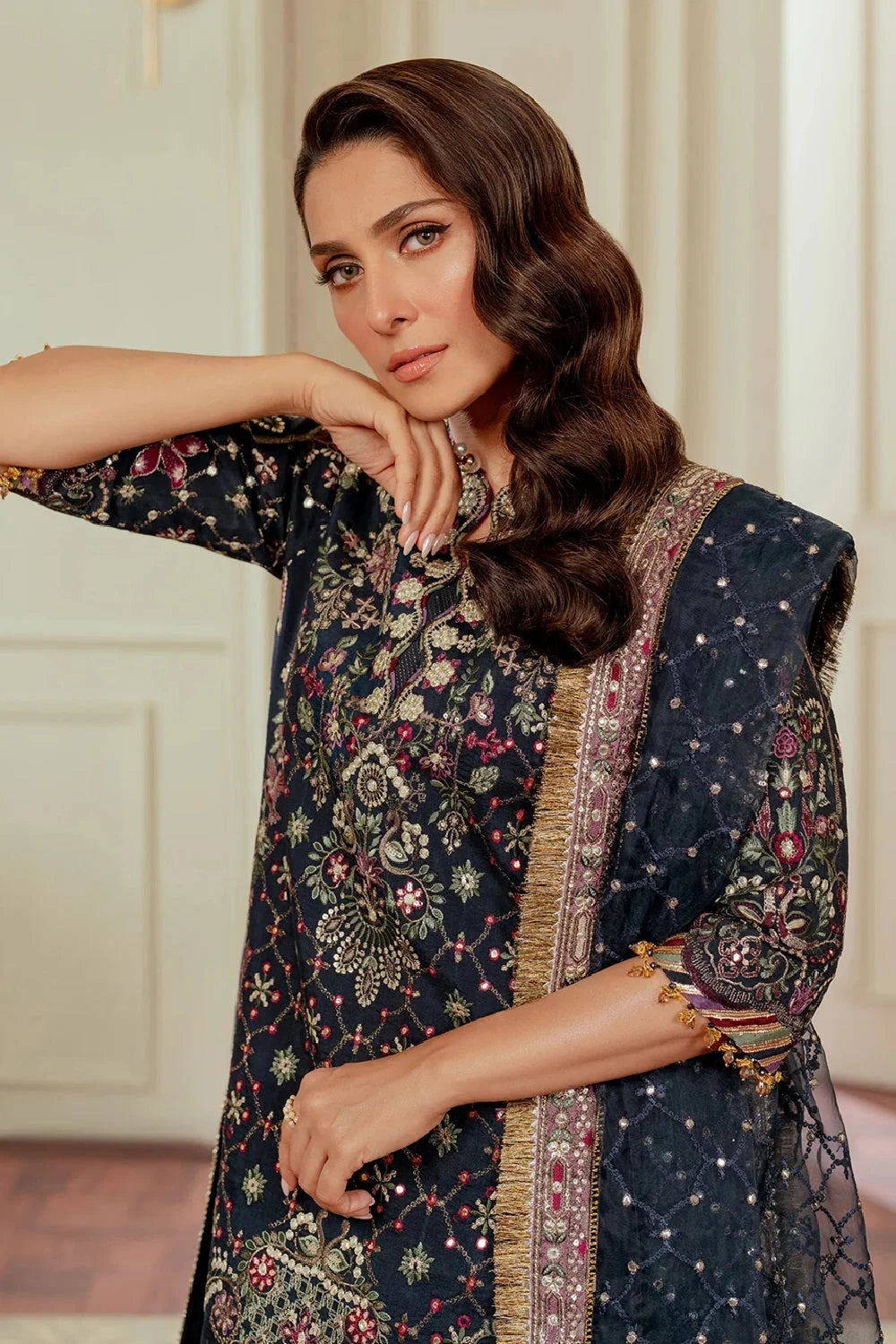 Navy Blue Heavy Embroidered Lawn Suit