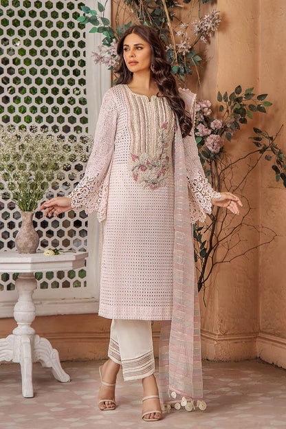 Hand Embroidered Cotton Chikankari Suit