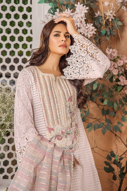 Hand Embroidered Cotton Chikankari Suit