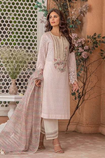 Hand Embroidered Cotton Chikankari Suit