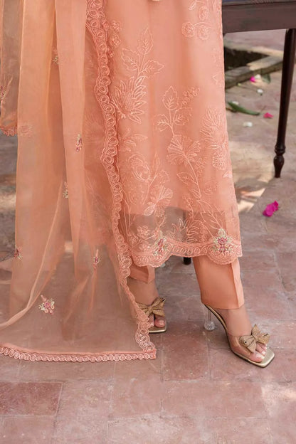Rose Mist Organza & Jacquard Embroidered & Hand Embellished Suit