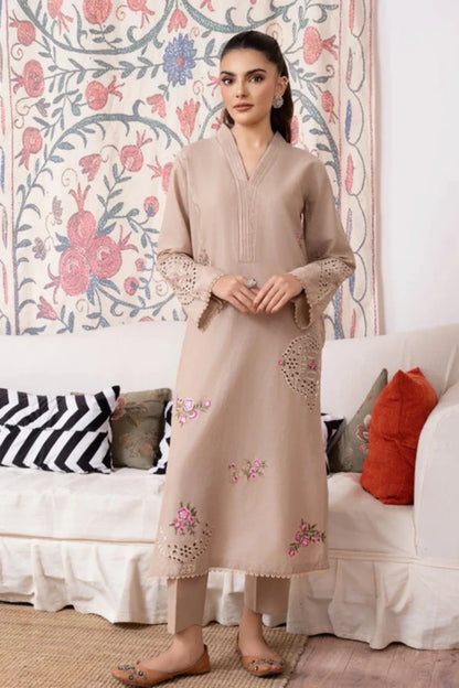 Schiffli Embroidered Winter Kurta Set