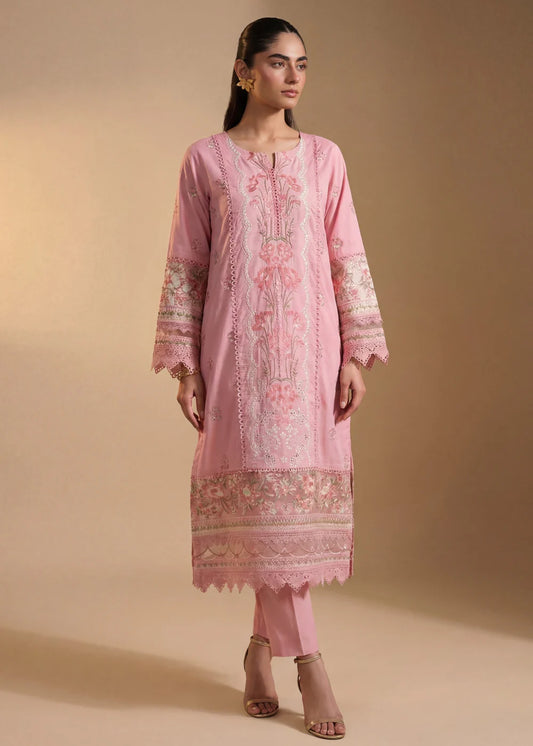 Carnation Pink Embroidered Lawn Suit