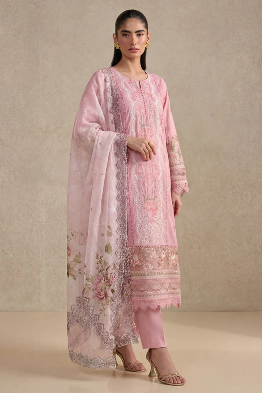 Carnation Pink Embroidered Lawn Suit
