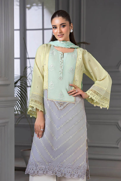 Hand Embroidered 100% Pure Swiss Lawn Cotton Suit