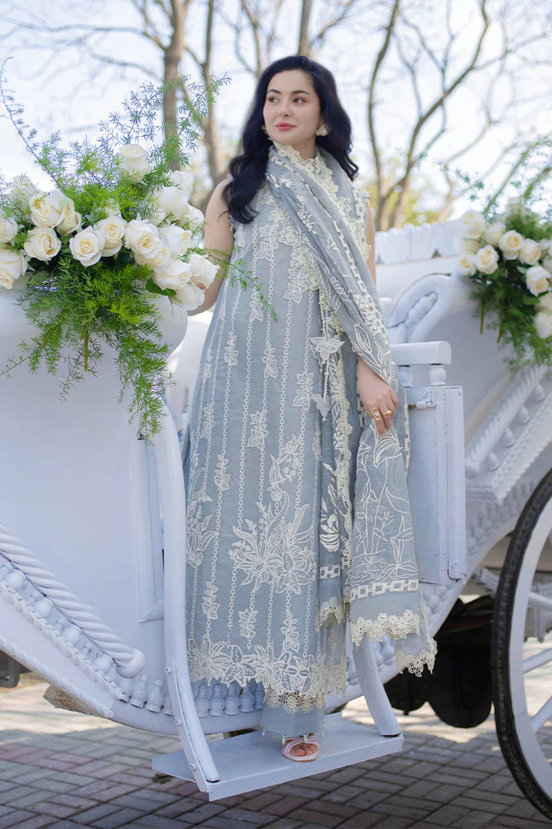 Sky Blue Embroidered Lawn Suit