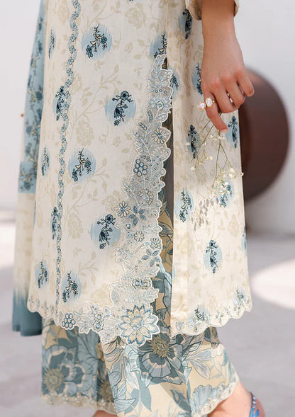 Beige Printed Embroidered Premium Lawn Suit with Lawn Dupatta