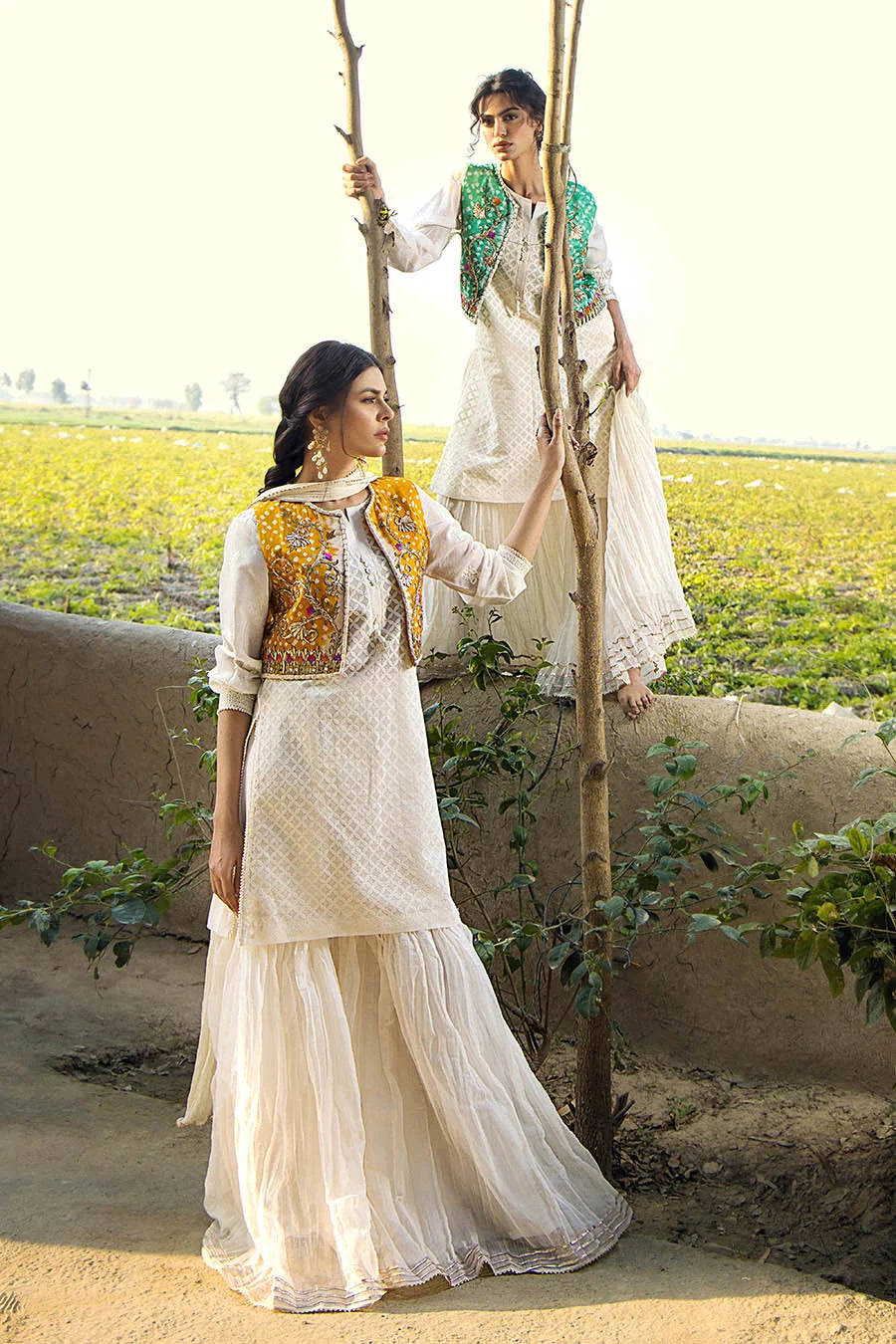 Handmade Jacket Style Suit with Gharara