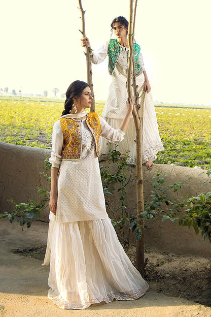 Handmade Jacket Style Suit with Gharara