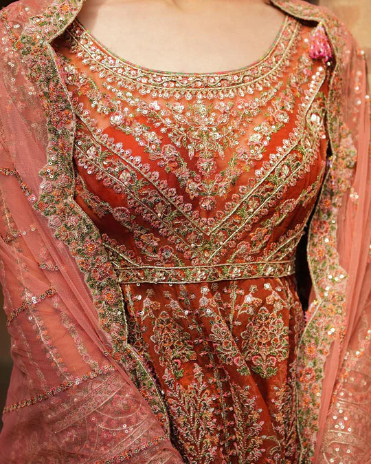 Orange Handmade Lehenga Choli / Sharara