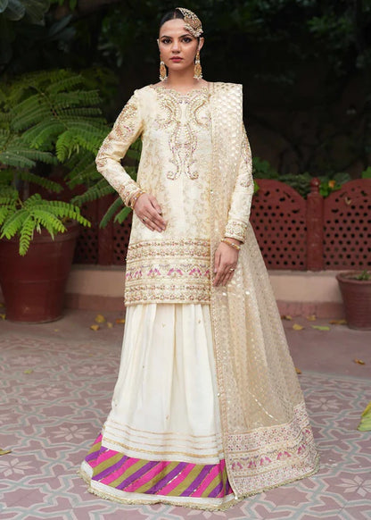 Ivory Embellished Lehenga with Long Shirt