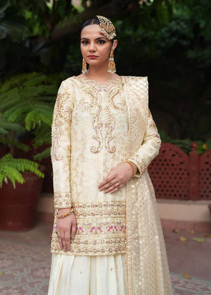 Ivory Embellished Lehenga with Long Shirt