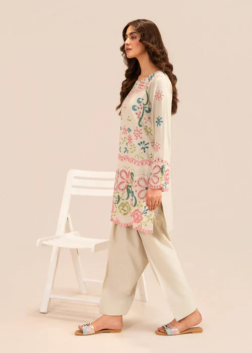Chikankari Embroidered Dhanak Kurta Set
