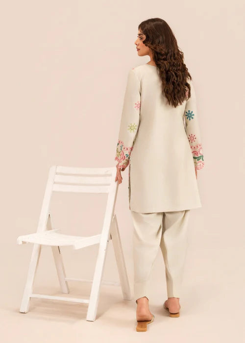 Chikankari Embroidered Dhanak Kurta Set