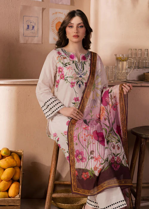 Printed Embroidered 3pc Lawn Suit