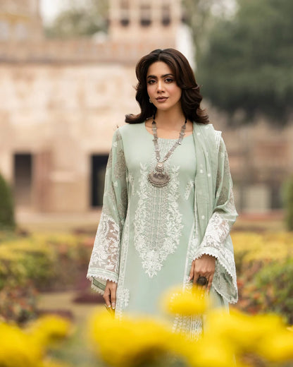 Sage Green Embroidered Georgette Suit