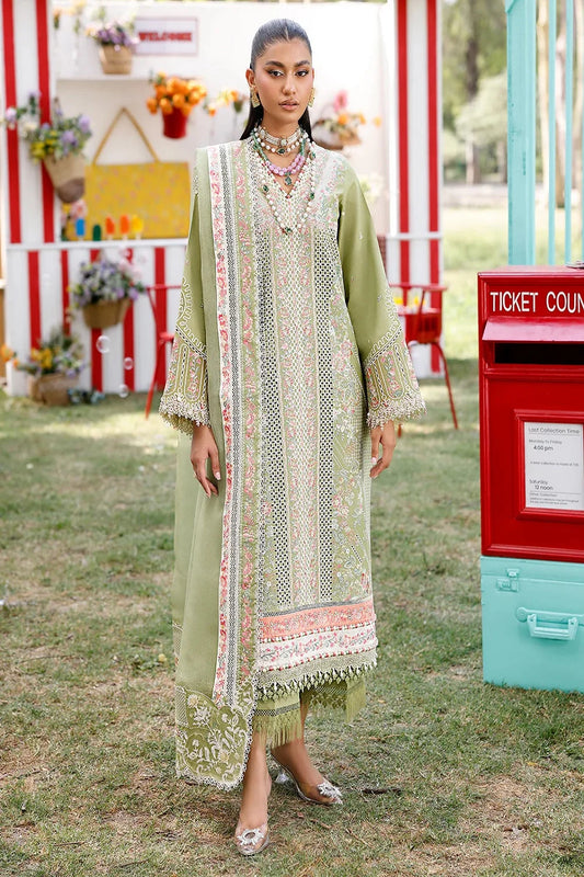 Lime Green Chikankari Embroidered Luxury Lawn Suit