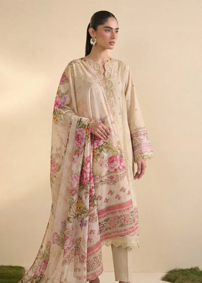 Beige Lawn Embroidered Suit