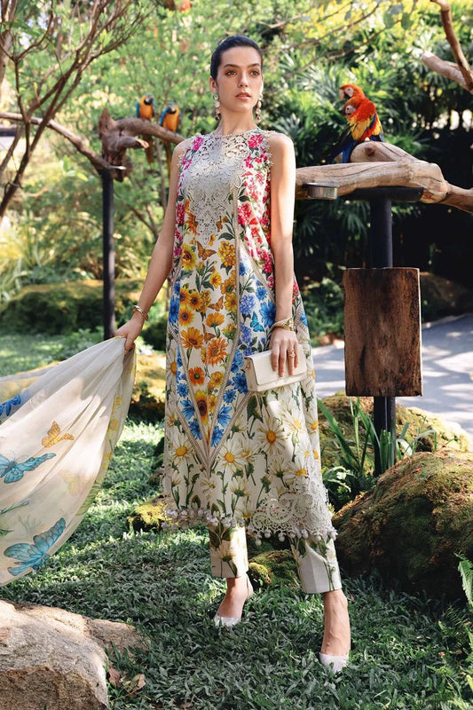 Digital Printed Lawn Suit with Embroidered Laces