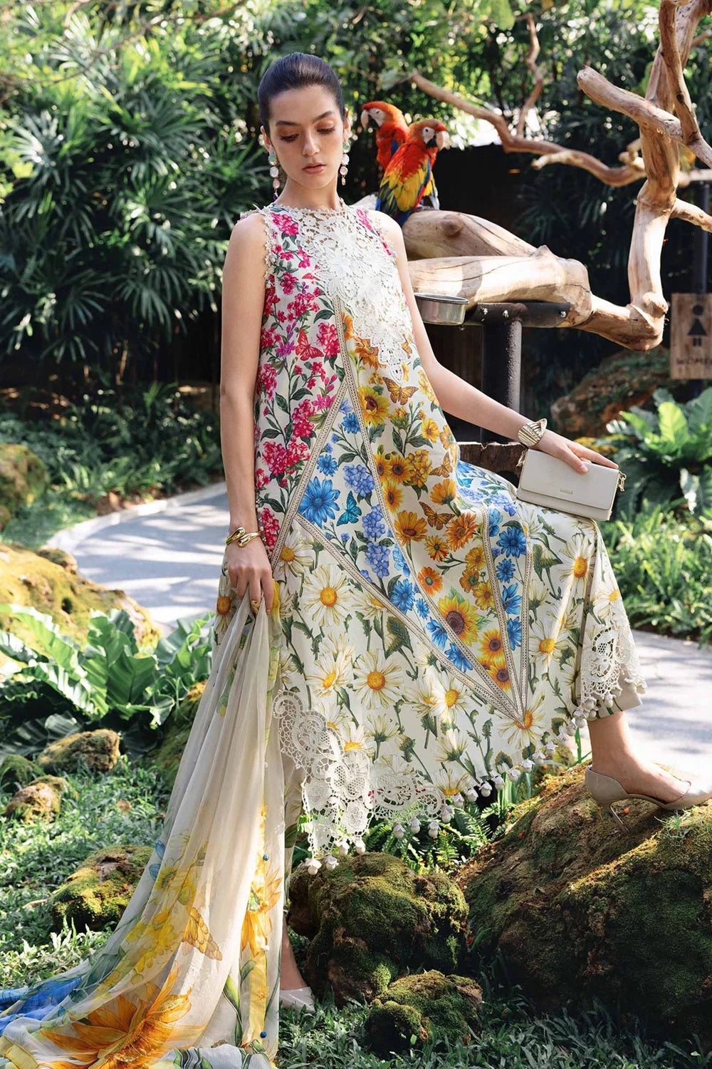 Digital Printed Lawn Suit with Embroidered Laces
