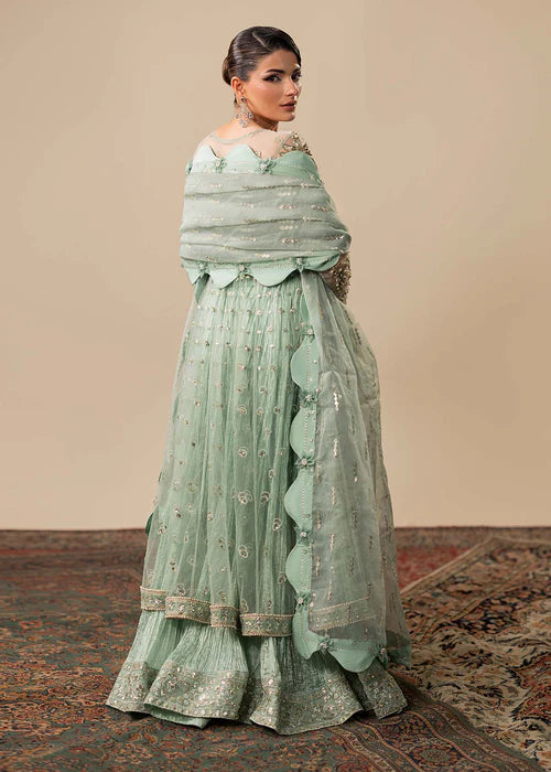 Mint Green Hand Embellished Elegant Maxi