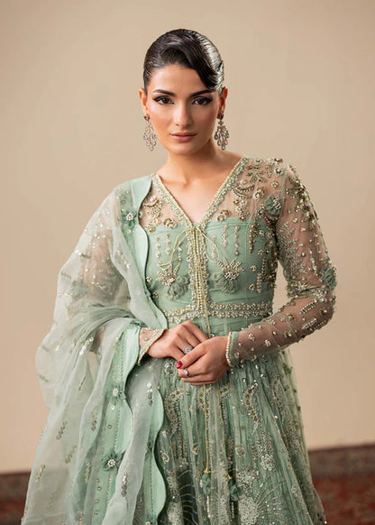 Mint Green Hand Embellished Elegant Maxi