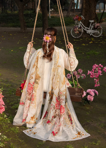 Ivory Lawn Suit with Patchwork Embroidery