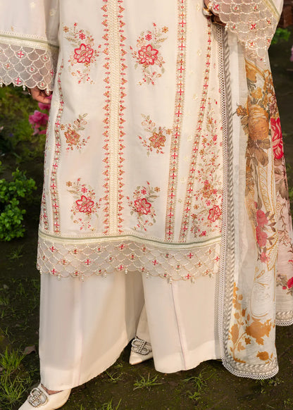 Ivory Lawn Suit with Patchwork Embroidery