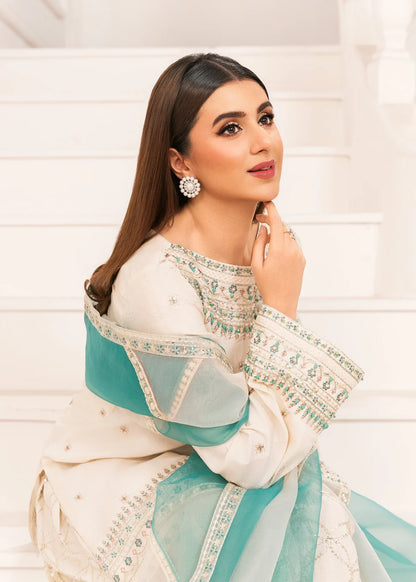 Ivory Raw Silk Farshi Shalwar Suit